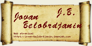 Jovan Belobrđanin vizit kartica